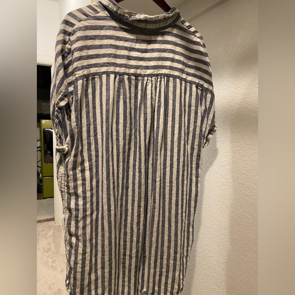 Rachel Zoe blue and white striped linen shift dress. Used but great shape